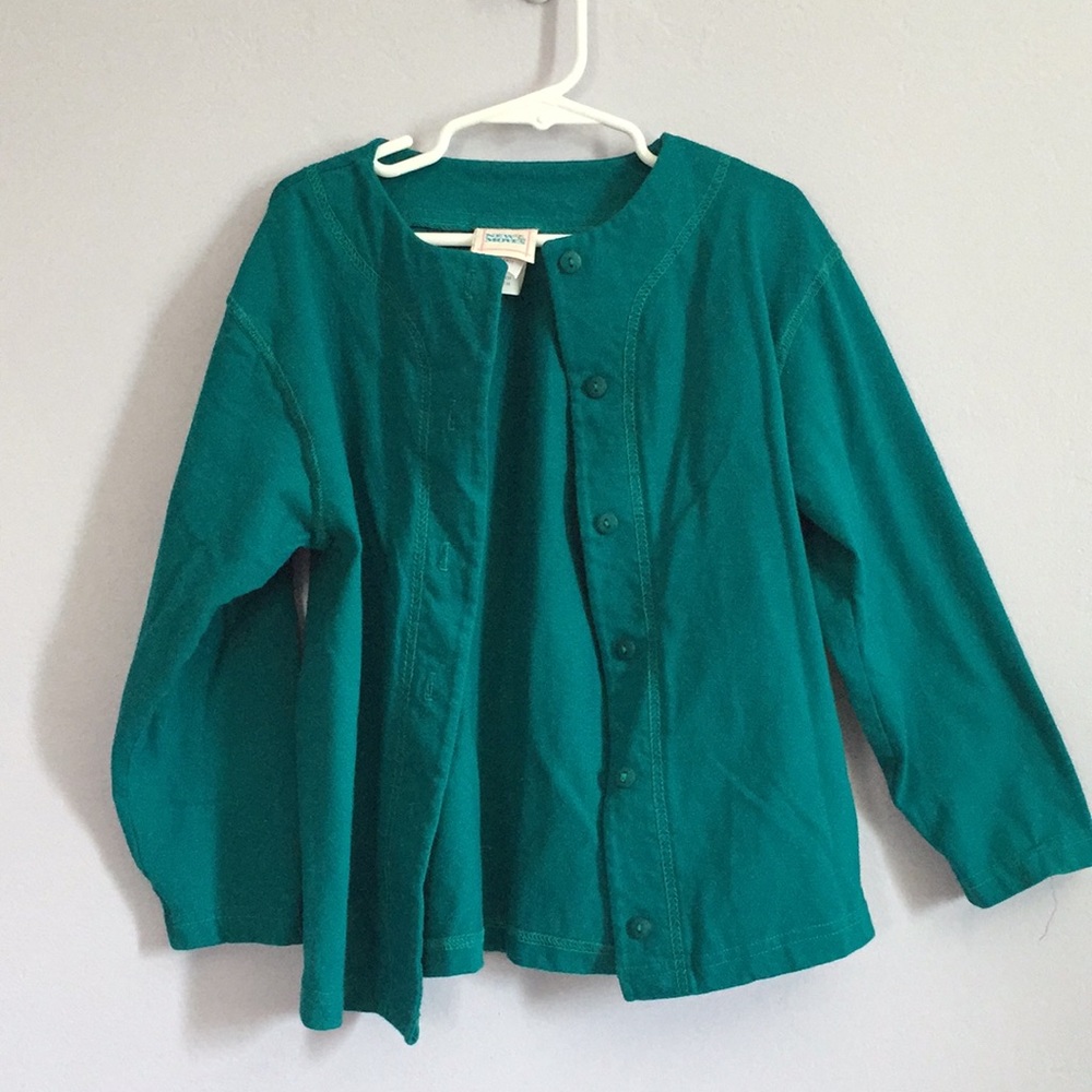 New moves girls teal long sleeve cardigan 6/6x